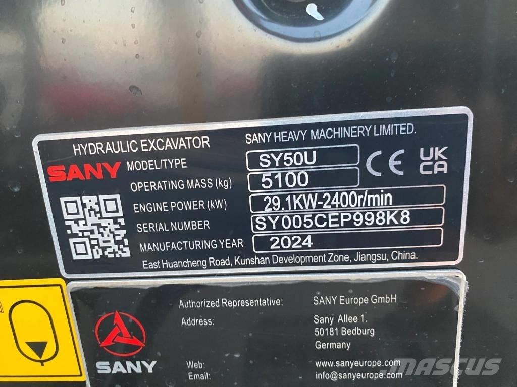 Sany SY 50 U Mini bageri <7t