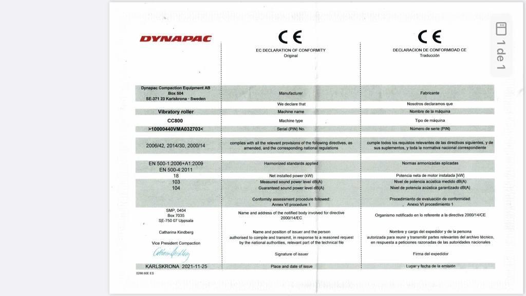 Dynapac CC 800 Plus Valjci sa dvojnim bubnjem