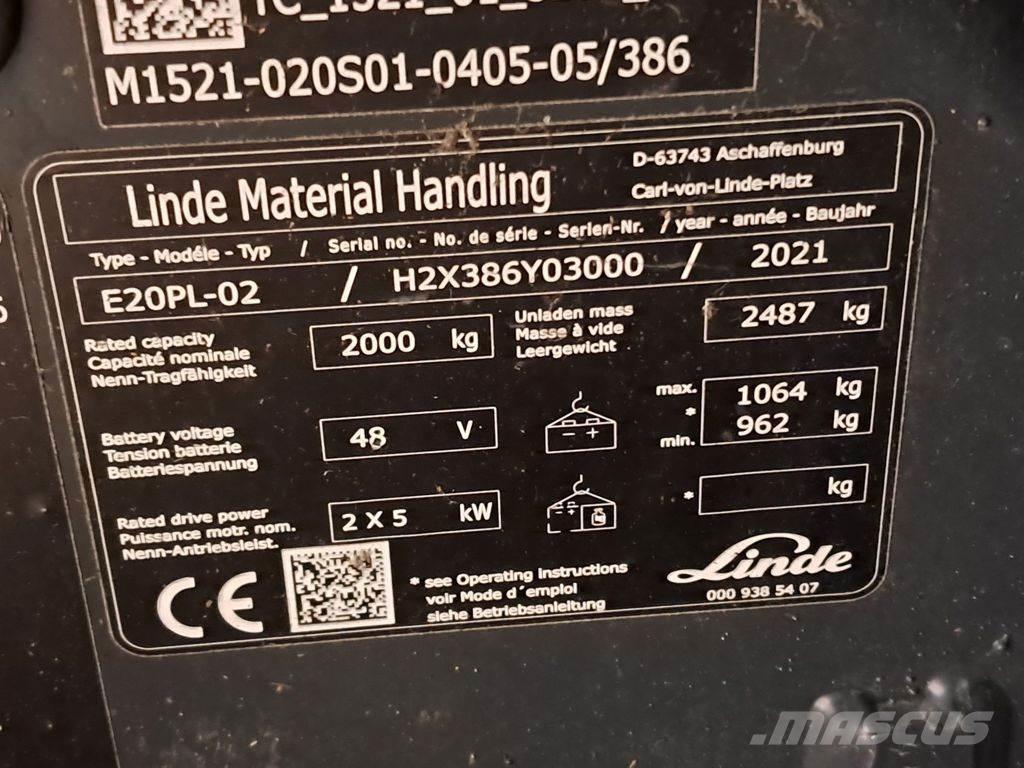 Linde E20PL-02 Električni viličari