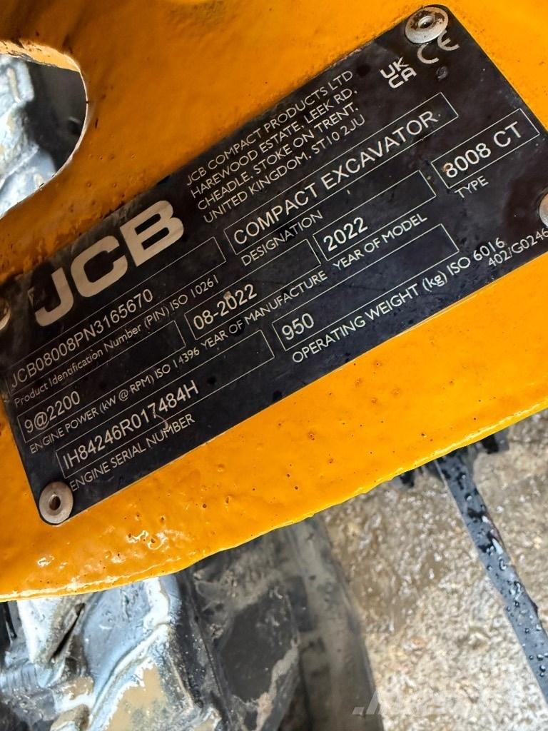 JCB 8008 CTS Mini bageri <7t