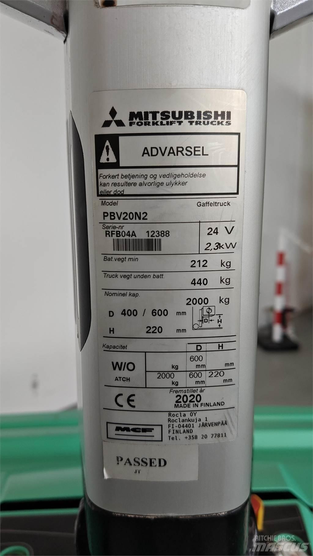 Mitsubishi PBV20N2 Viličari - ostalo