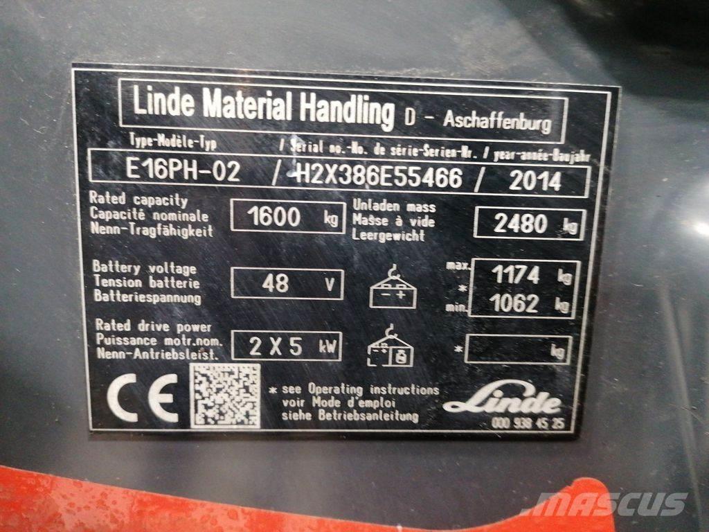 Linde E16PH-02 Električni viličari