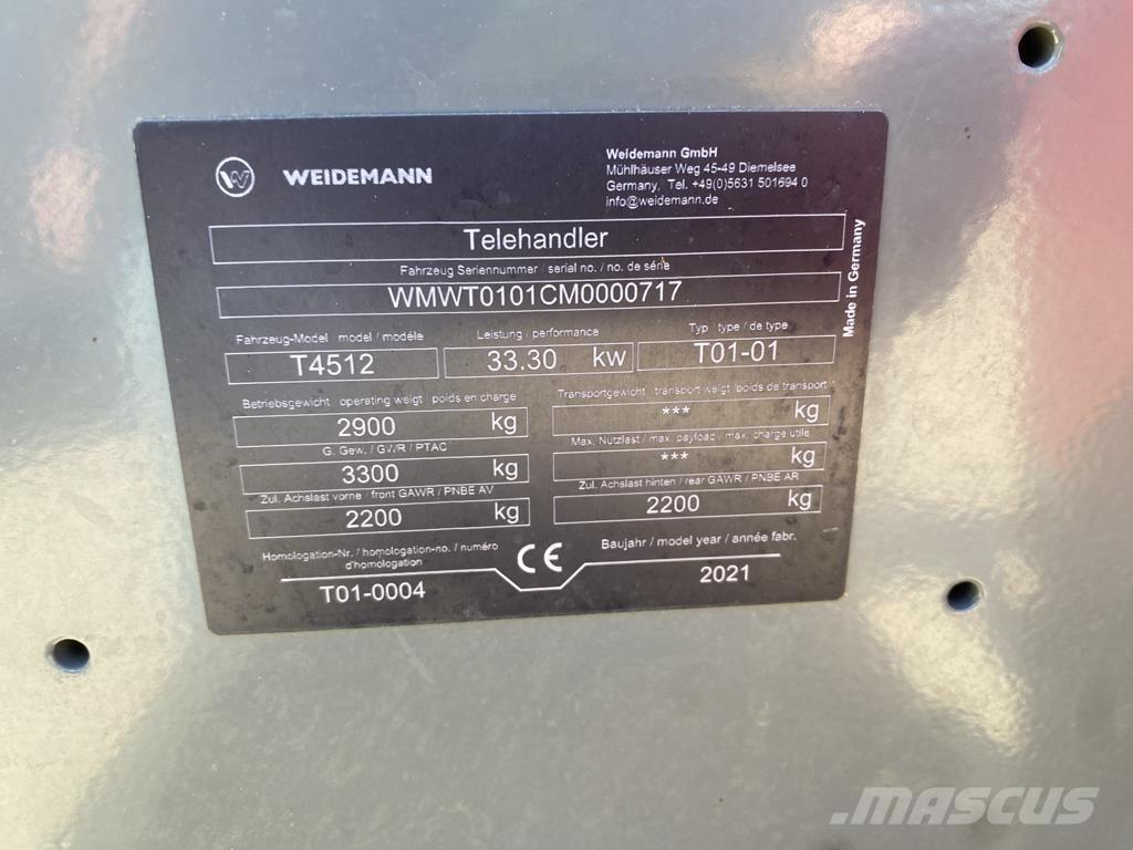 Weidemann T 4512 Poljoprivredni teleskopski utovarivači