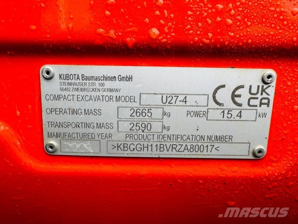Kubota U 27-4 Mini bageri <7t