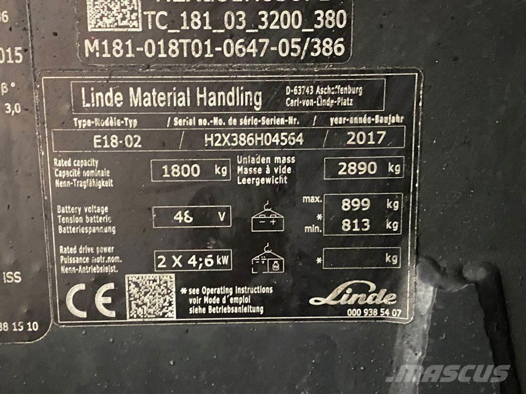 Linde E18-02 Električni viličari