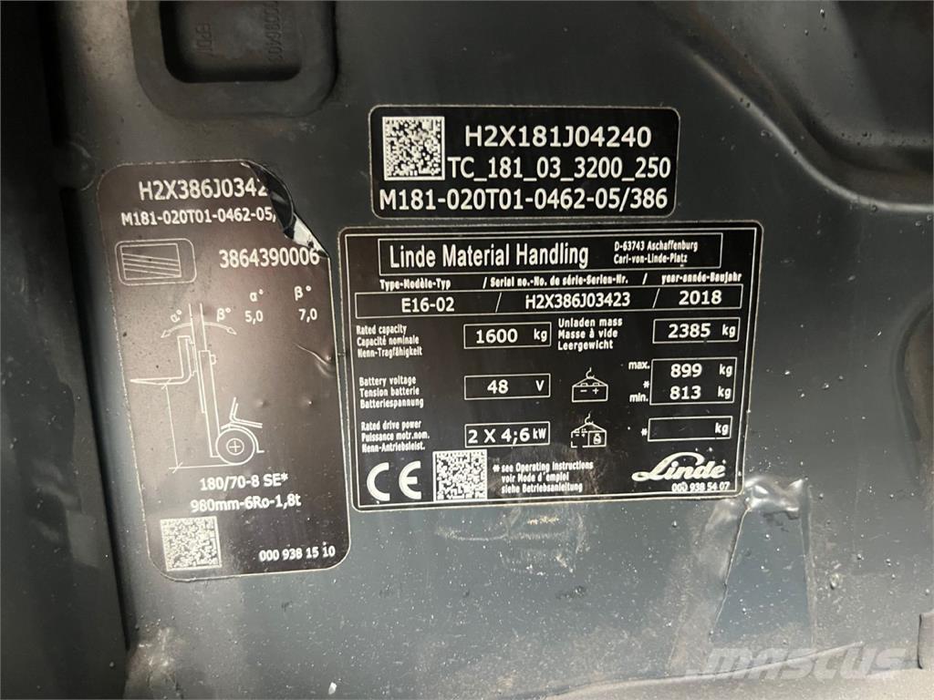 Linde E16 Električni viličari