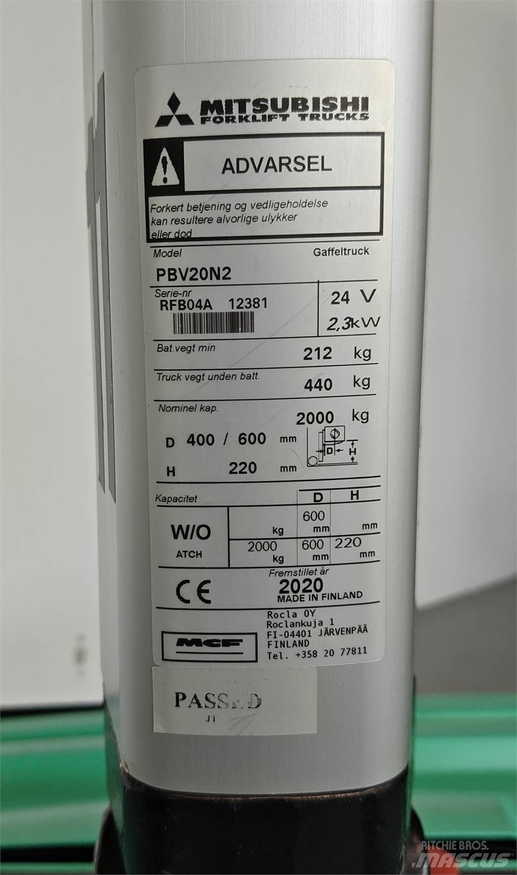 Mitsubishi PBV20N2 Viličari - ostalo