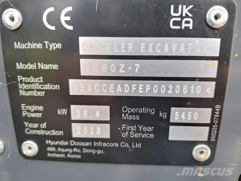 Develon DX 50 Z-7 Mini bageri <7t