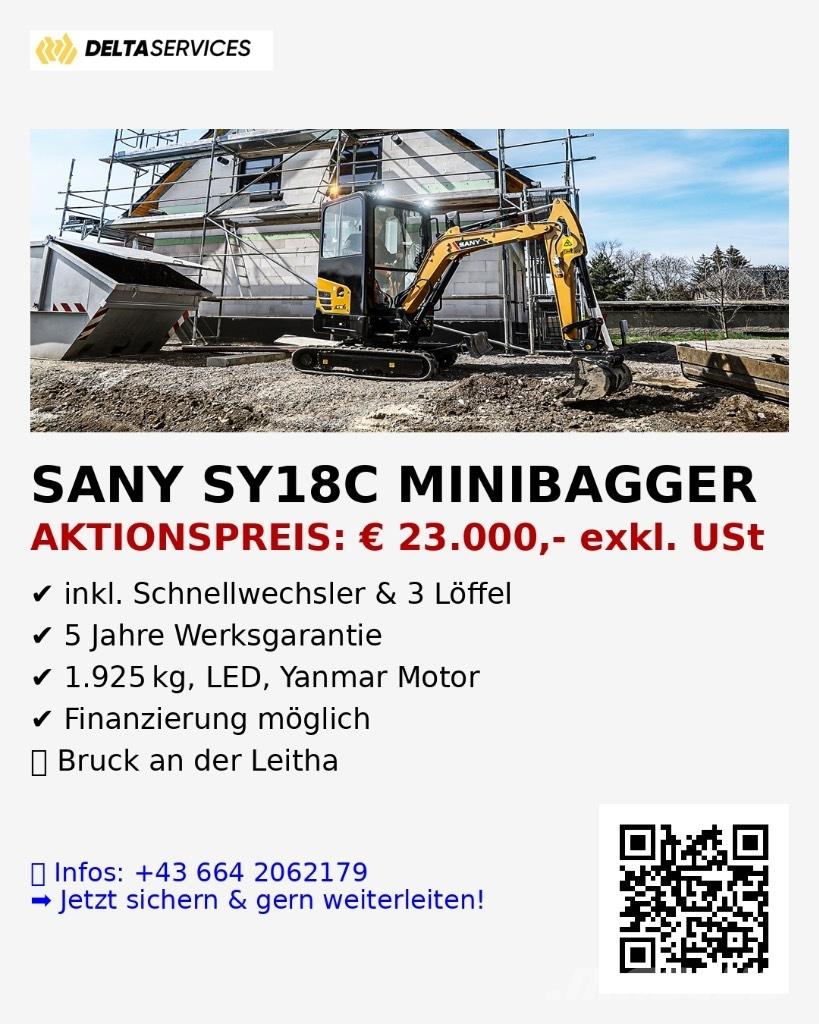 Sany SY 18 C Mini bageri <7t