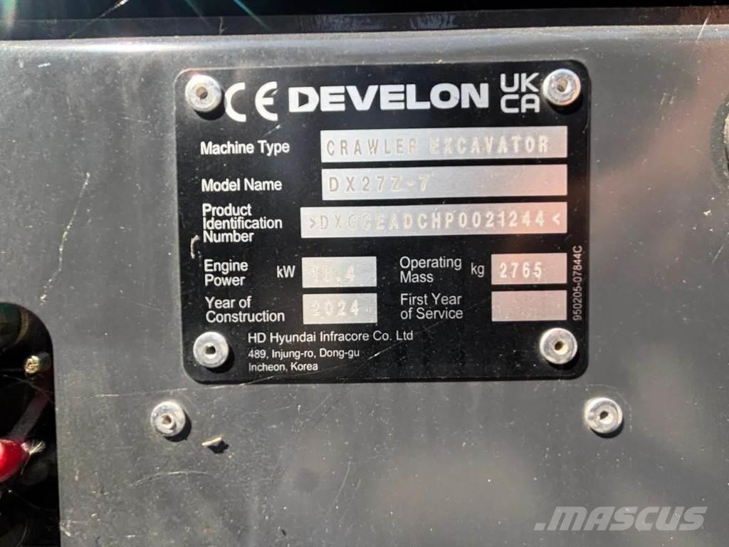 Doosan DX27Z-7 Mini bageri <7t