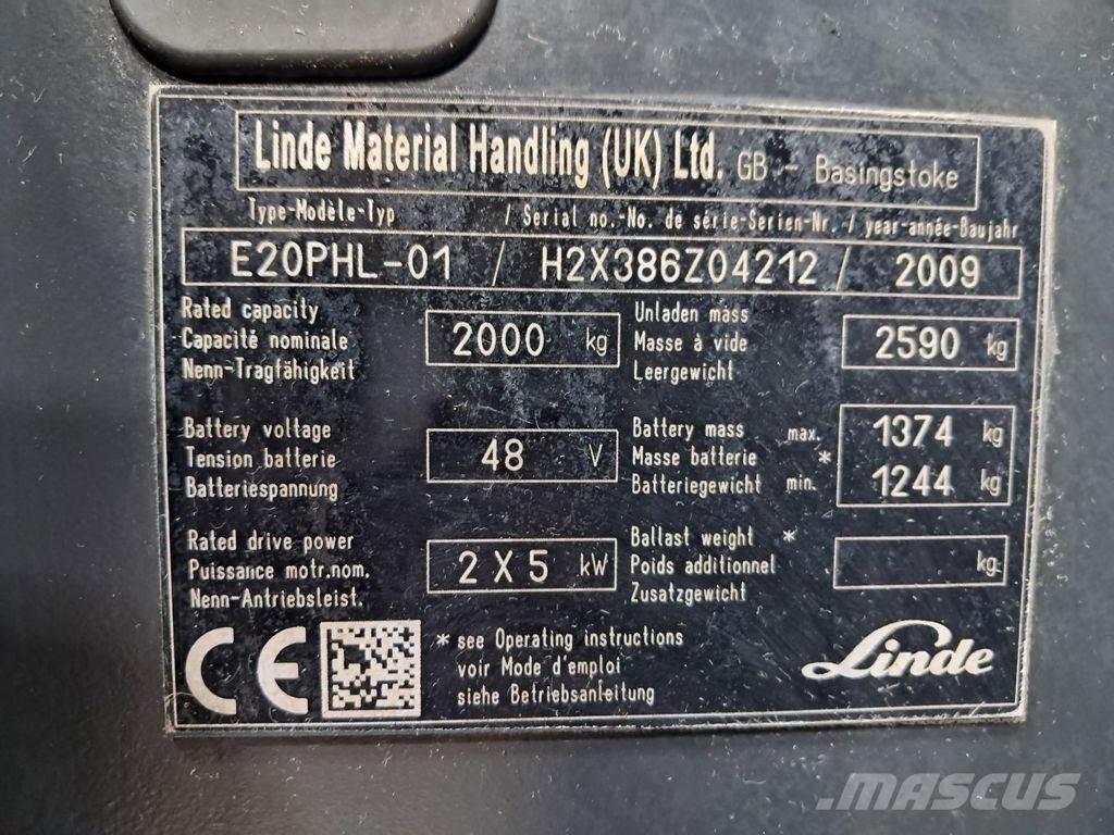 Linde E20PHL-01 Električni viličari