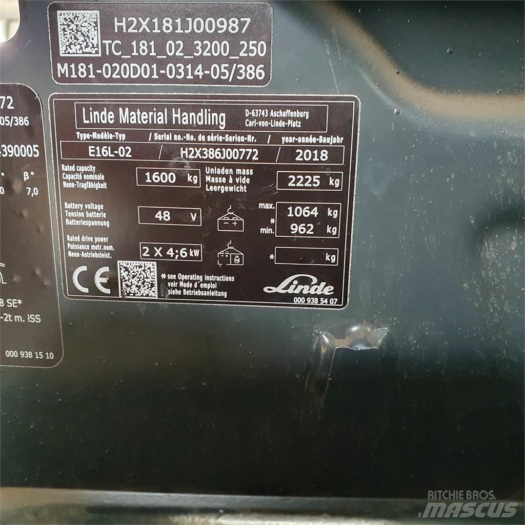 Linde E16L Električni viličari
