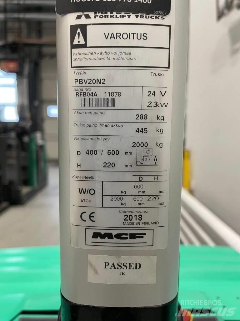 Mitsubishi PBV 20 N2 Nisko podizni električni viličar sa platformu