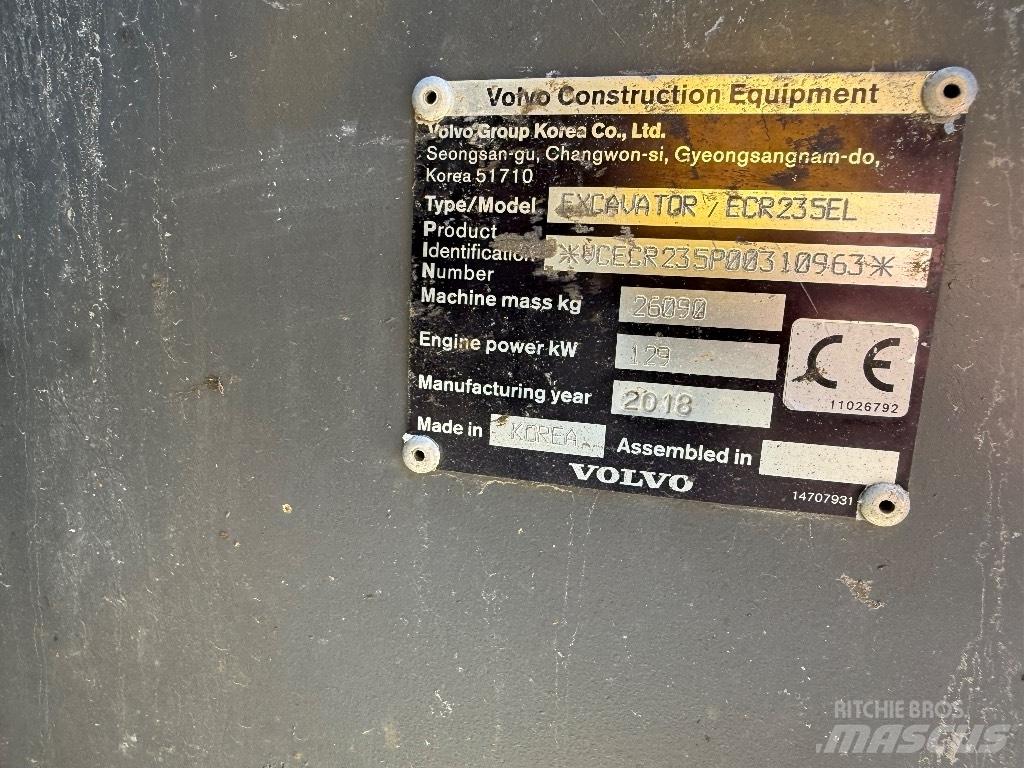 Volvo ECR 235 EL Bageri gusjeničari