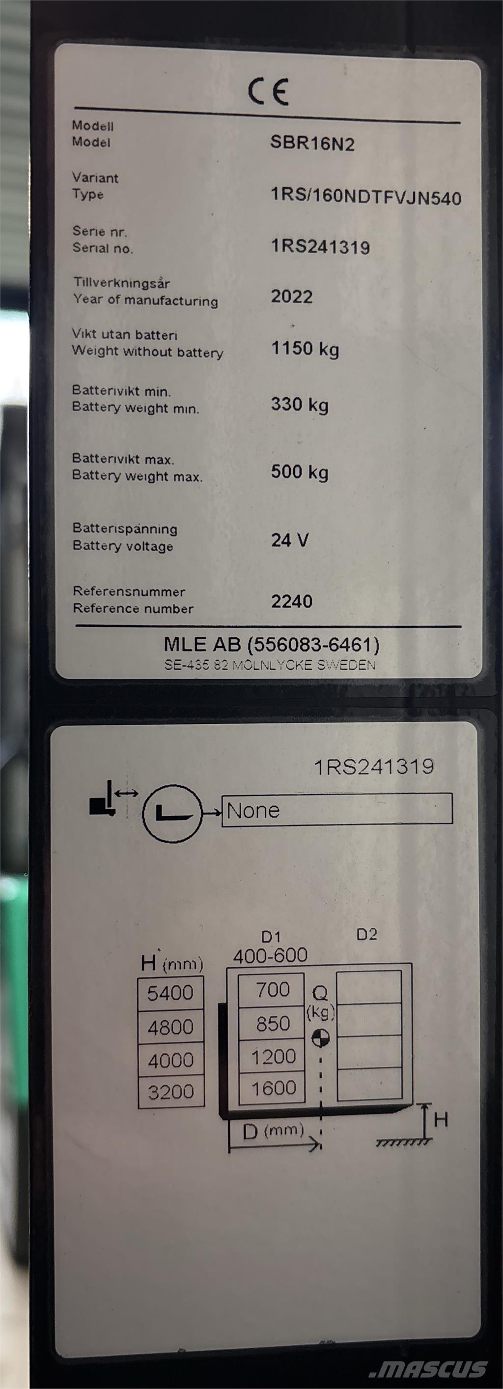 Mitsubishi SBR16N2 Samopogonski ručni viličari