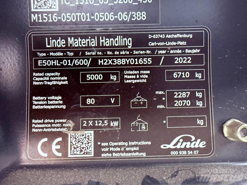 Linde E50/600HL/388 Električni viličari