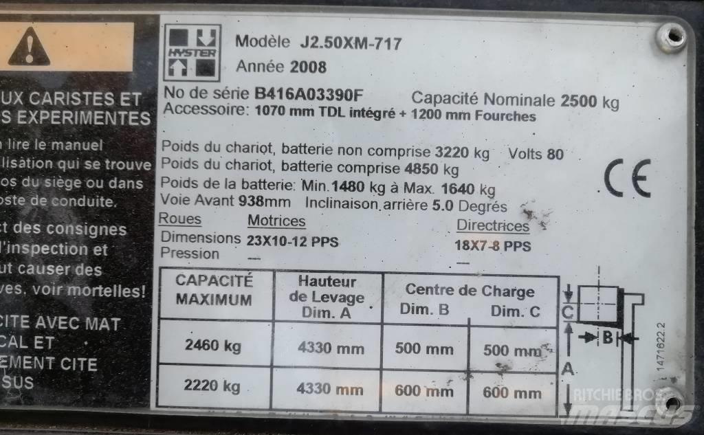 Hyster J 2.50 XM Električni viličari