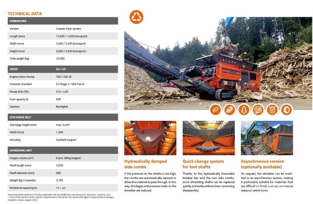 Arjes Eurec S-850 Strojevi za rezanje otpada