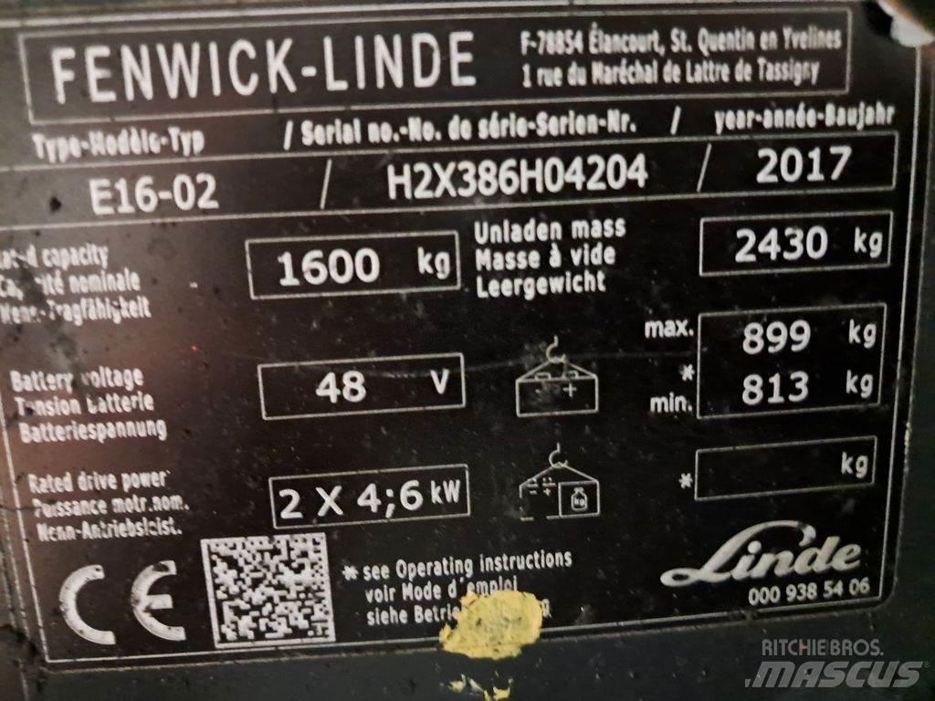 Linde E16-02 Električni viličari