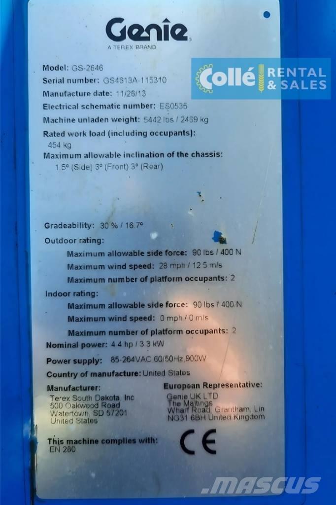 Genie GS-2646 | 2013 Škaraste platforme