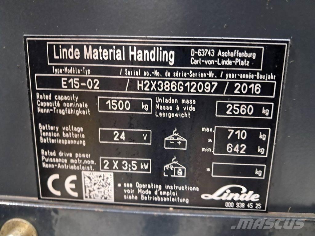 Linde E15-02 Električni viličari
