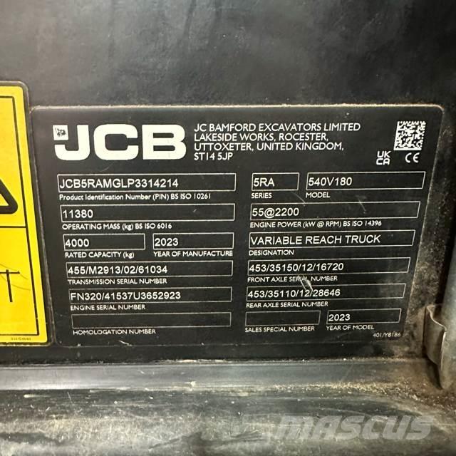 JCB 540-180 Teleskopski viličari