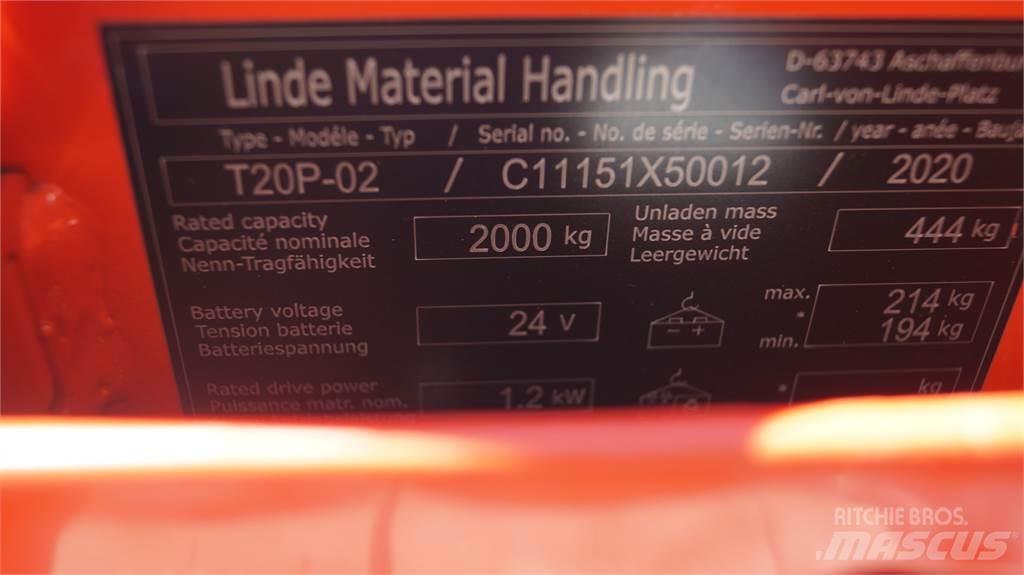 Linde T20P Nisko podizni električni viličar