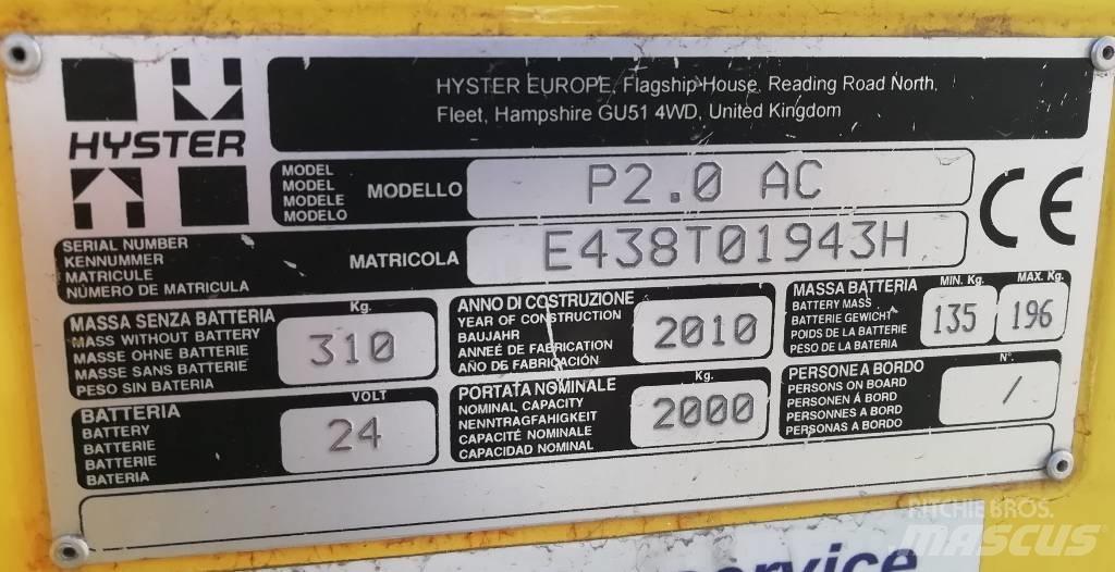 Hyster P2.0 Nisko podizni električni viličar