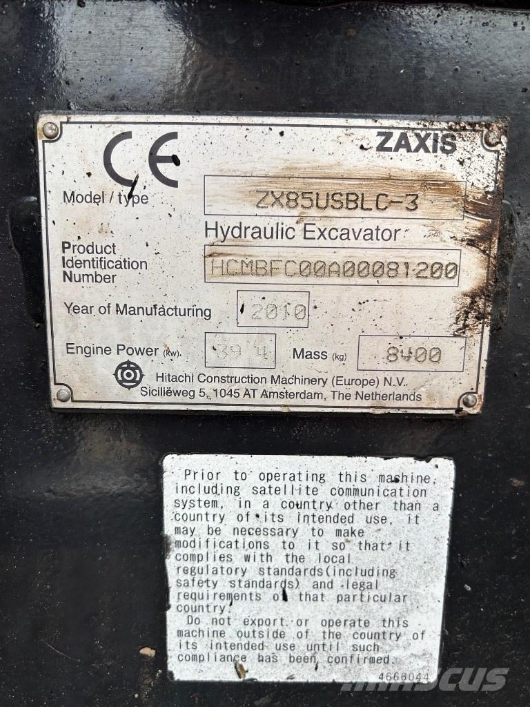 Hitachi Zaxis 85 USB Midi bageri 7t – 12t