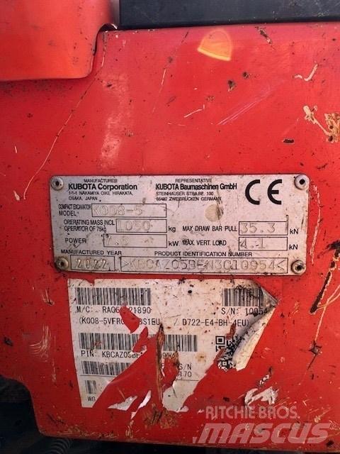 Kubota K 008-5 Mini bageri <7t
