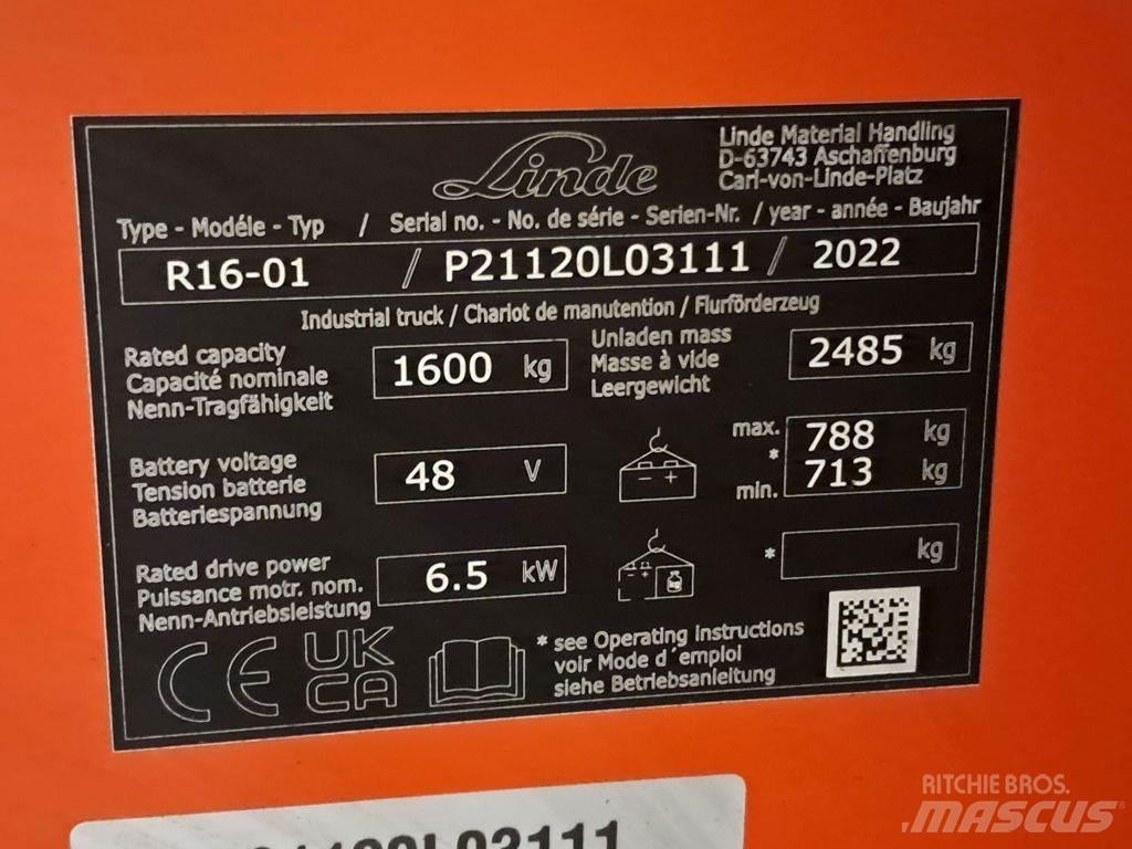 Linde R16-01 Viličari sa pomičnim stupom