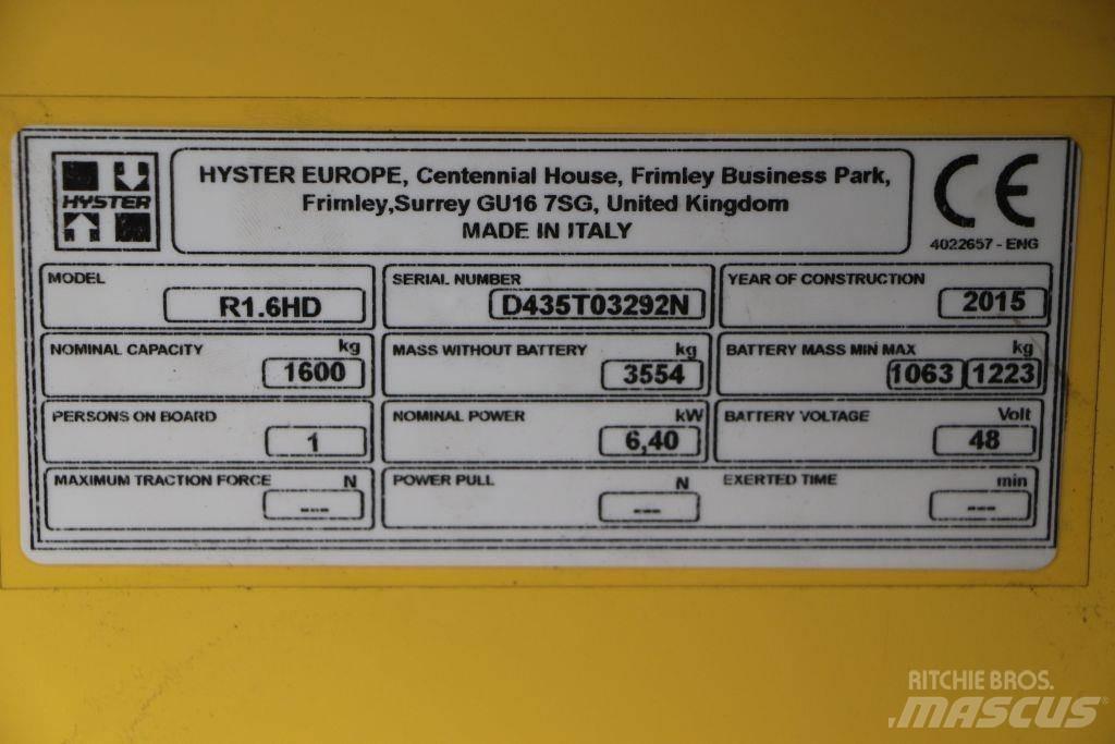 Hyster R 1.6 Električni viličari