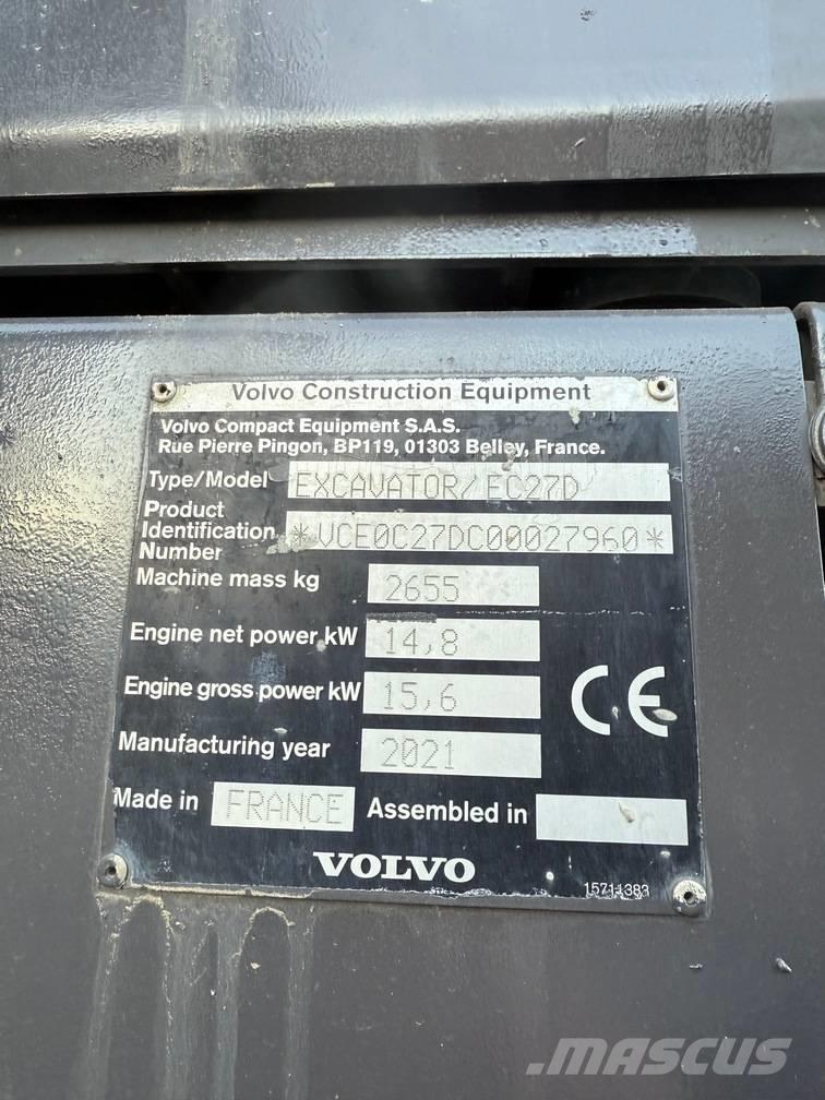 Volvo EC 27 D Mini bageri <7t