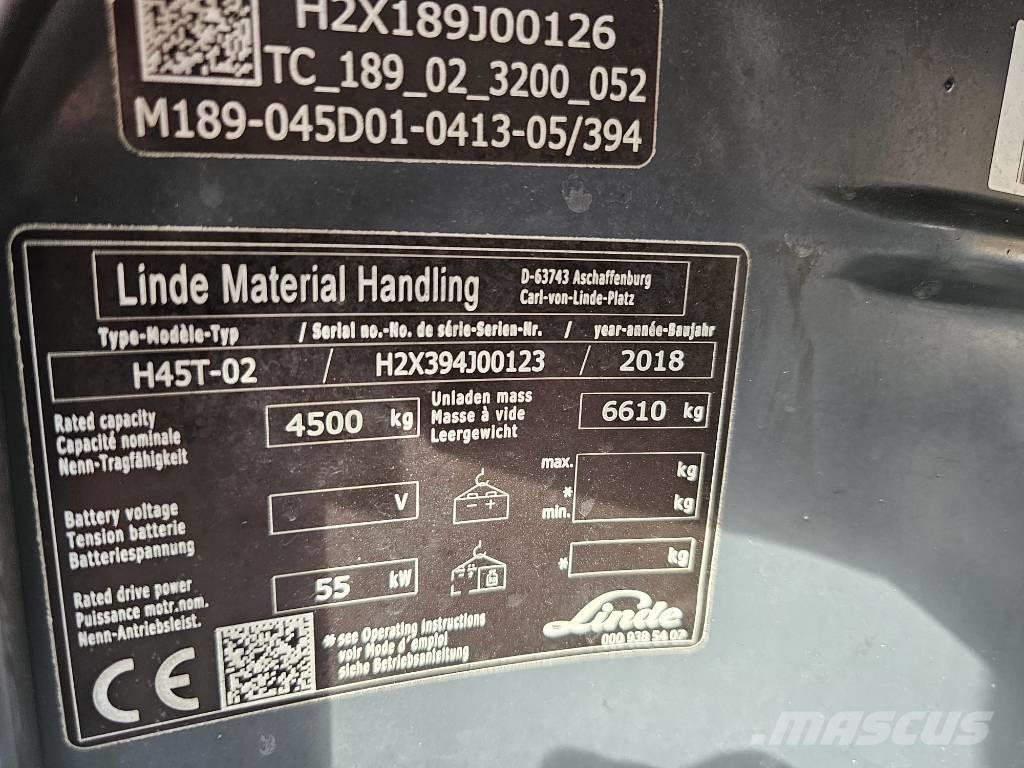 Linde H45T-02 Plinski viličari
