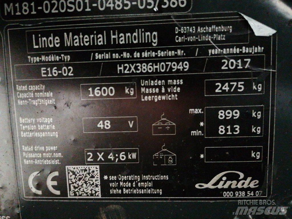 Linde E16-02 Električni viličari