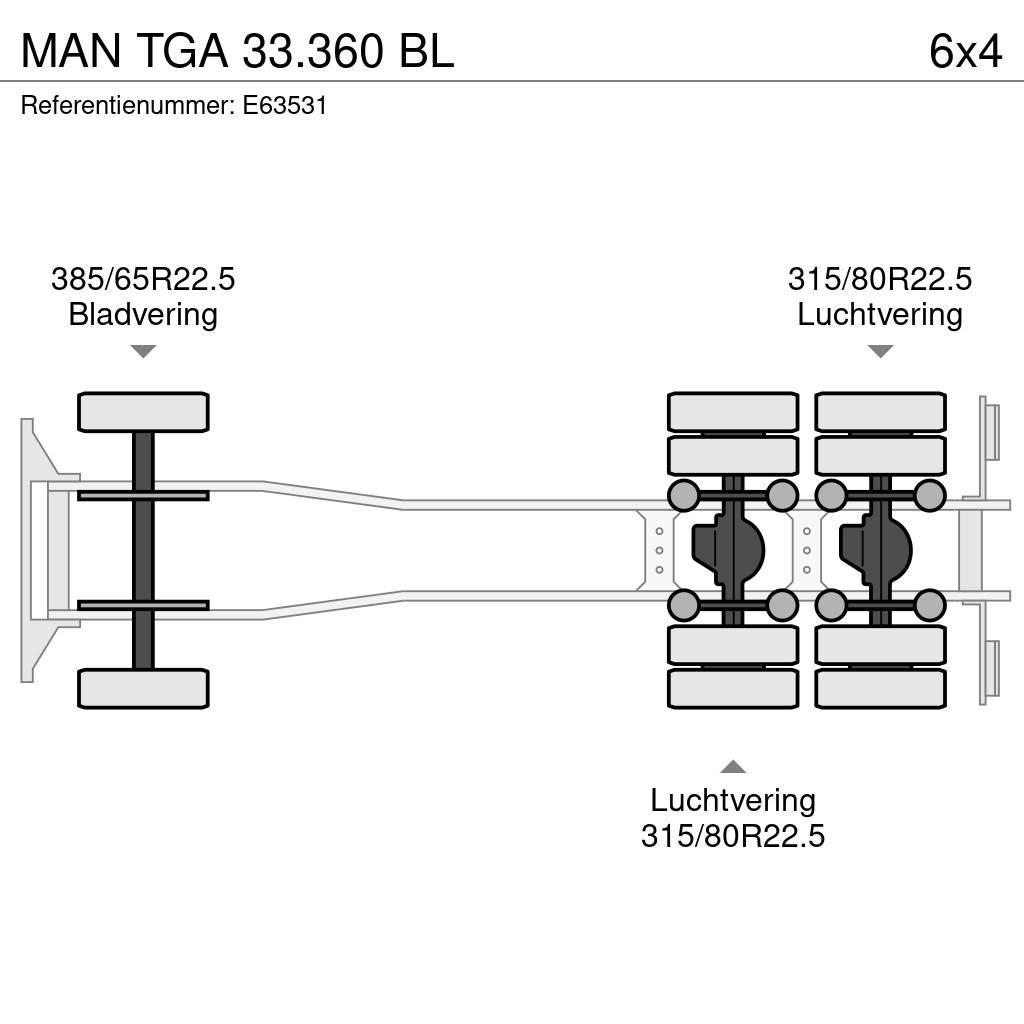 MAN TGA 33.360 BL Rol kiper kamioni s kukama za dizanje
