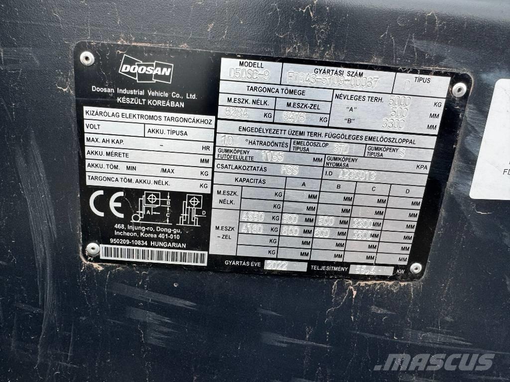 Doosan D 50,  130üó!!! 5t Dizelski viličari