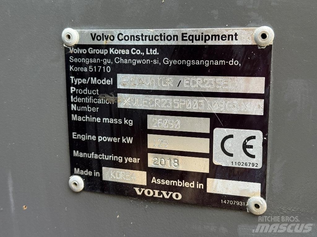 Volvo ECR 235 EL Bageri gusjeničari
