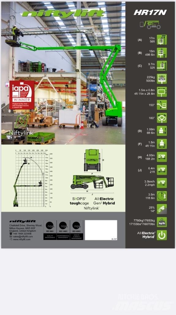 Niftylift HR 17NE Zglobne podizne platforme