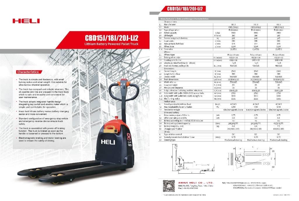 Heli CBD20 Nisko podizni električni viličar