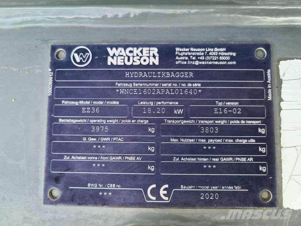 Wacker Neuson EZ36 Bageri gusjeničari