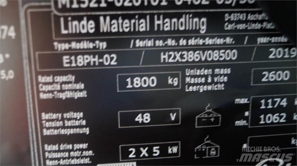 Linde E18PH Električni viličari