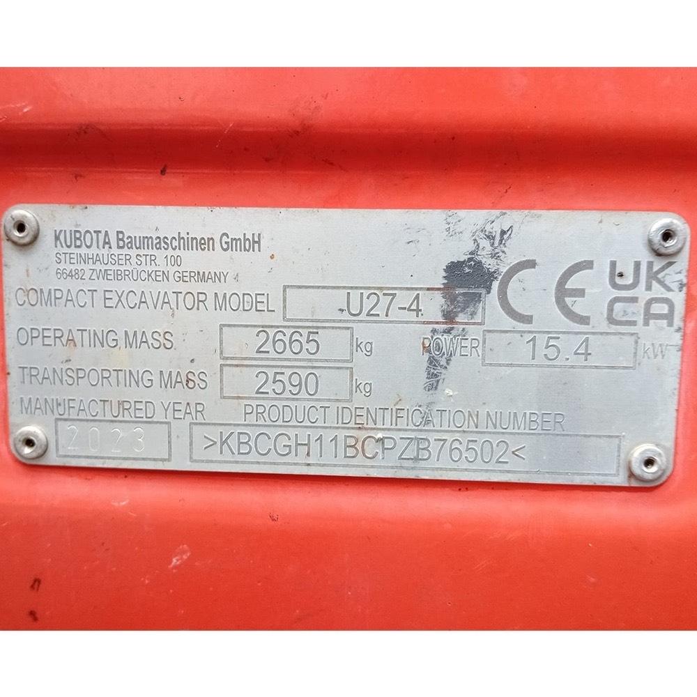 Kubota U 27-4 Mini bageri <7t