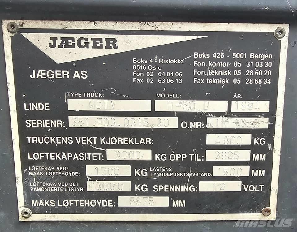 Linde H 30 D Dizelski viličari