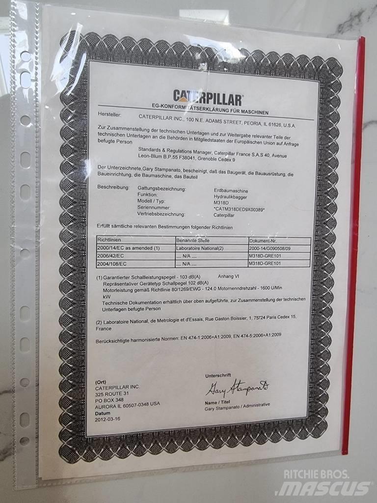 CAT 318D Bageri za manipuliranje materijalom / otpadom