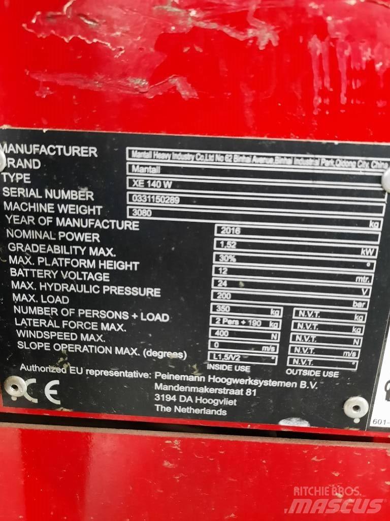 Mantall XE 140 W Škaraste platforme