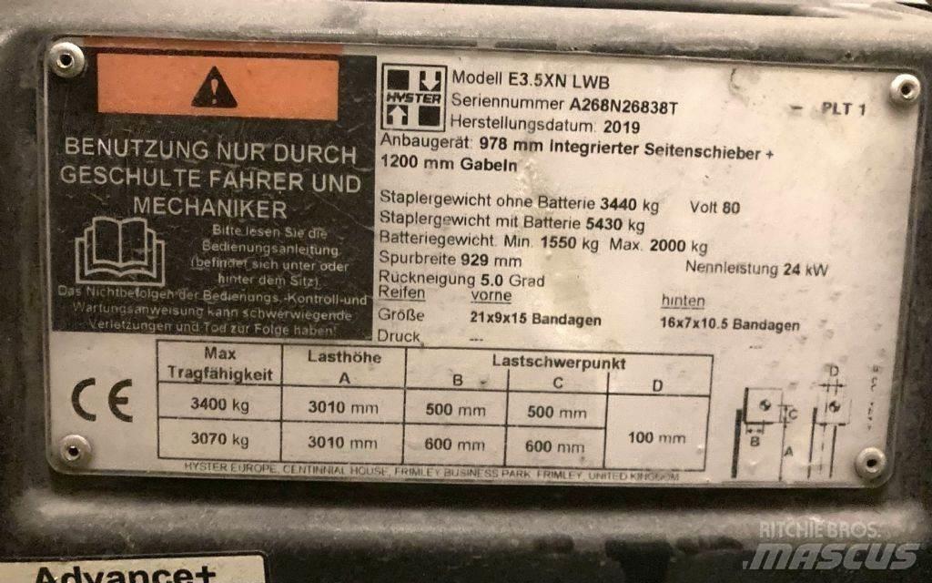Hyster E 3.5 XN LWB Električni viličari