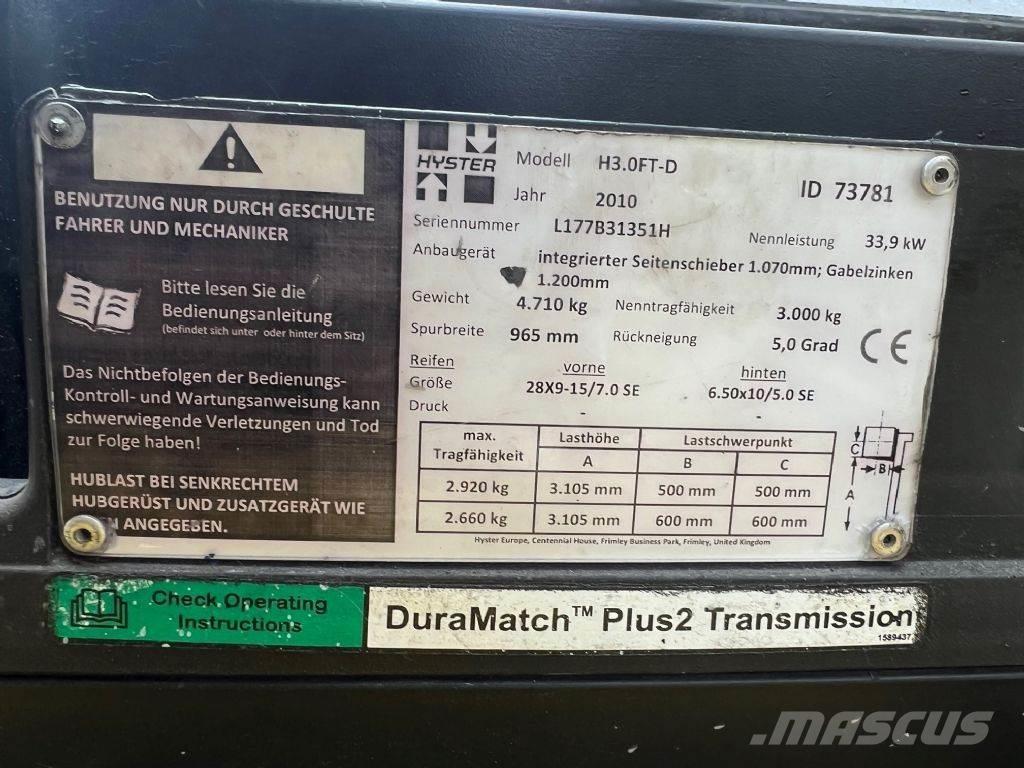 Hyster H 3.0 FT Dizelski viličari