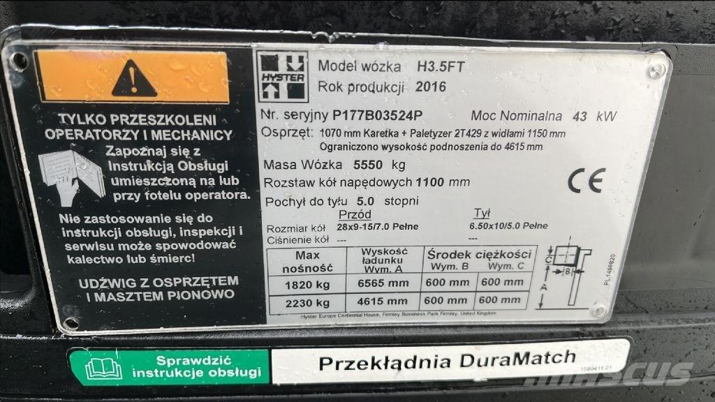 Hyster H 3.5 FT Plinski viličari