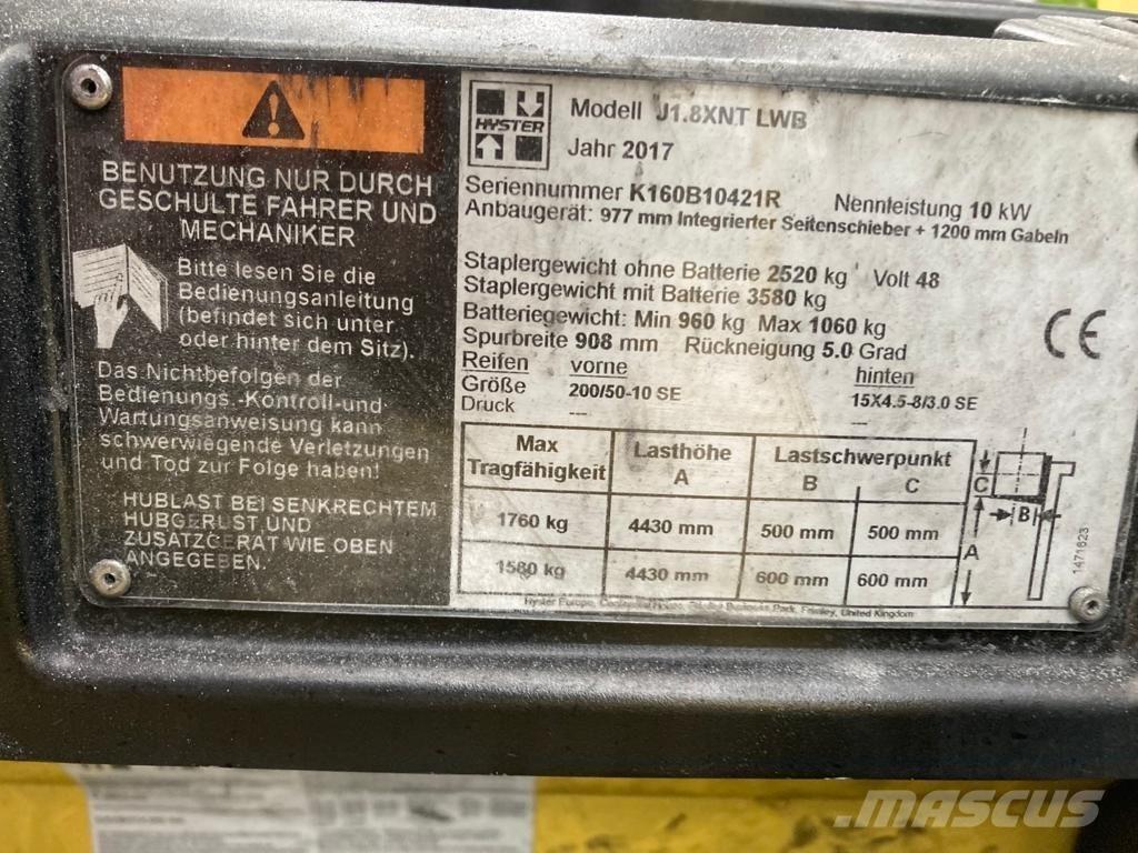 Hyster J 1.80 XNT Električni viličari